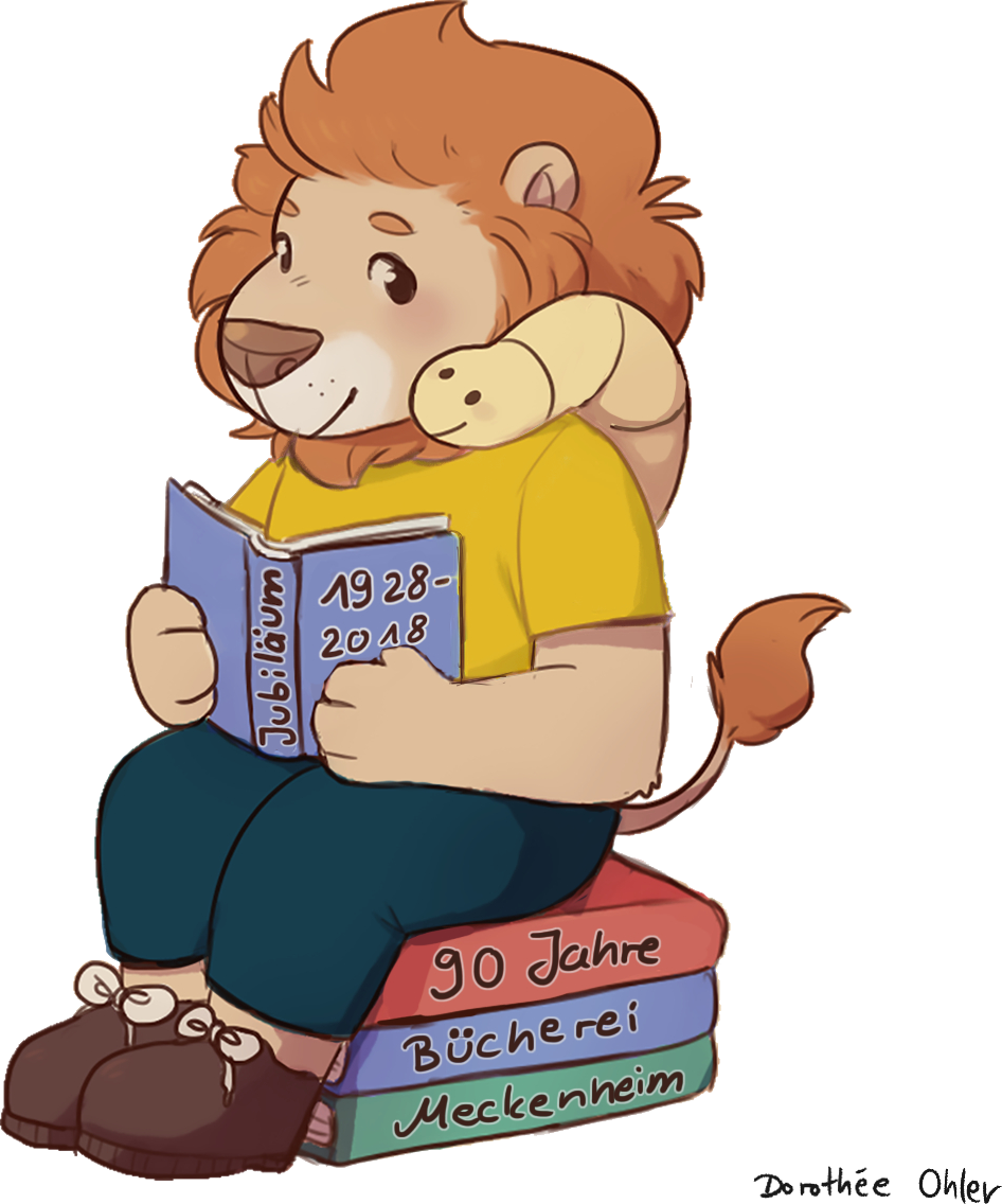 Büchereilogo - lesender Macko